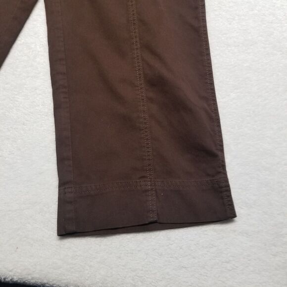 Jones New York 12P Petite Pants Cargo Cropped Capri Brown Cotton Basic NEW - Picture 2 of 10